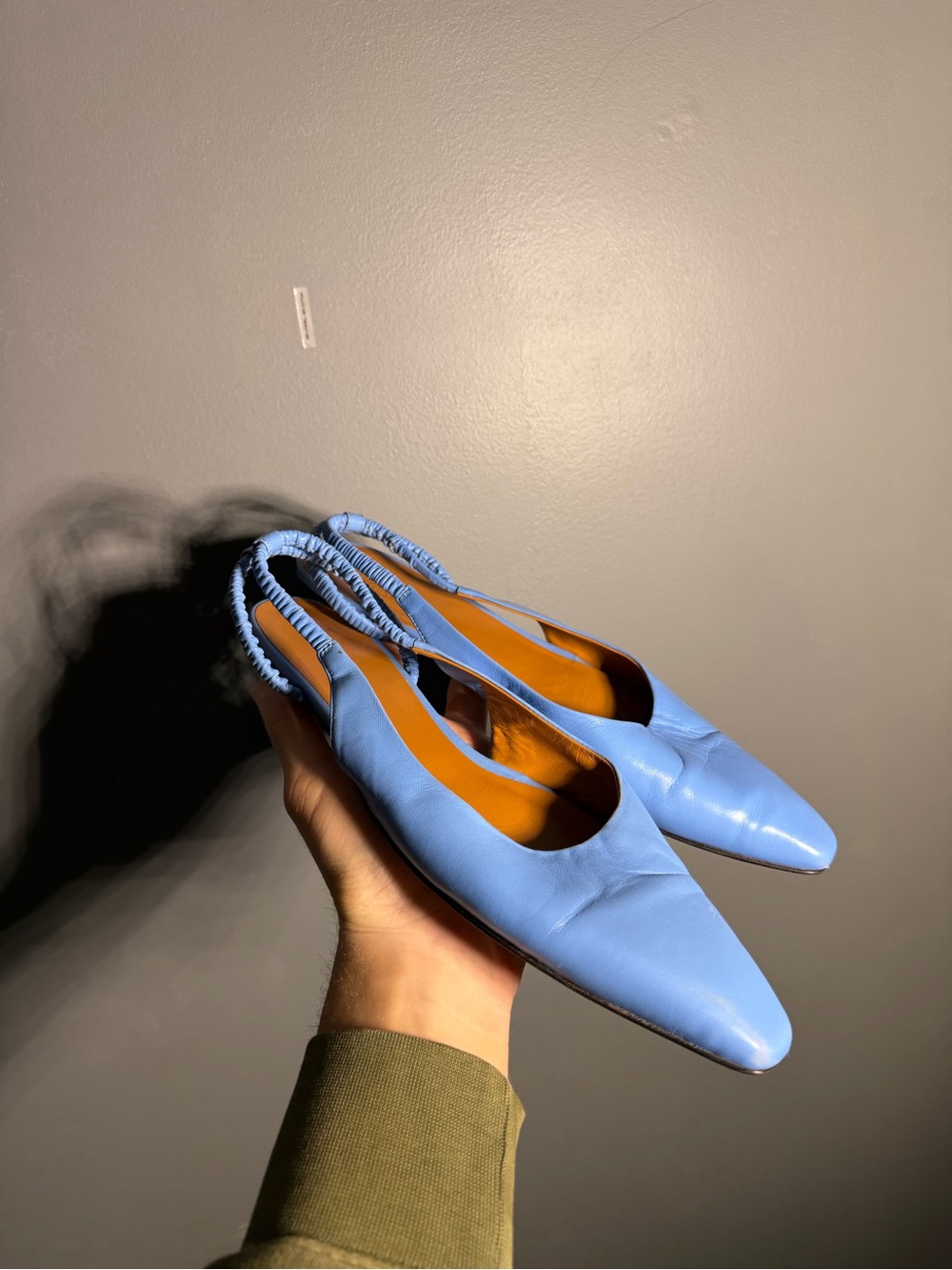 Rosetta Getty Square Toe Sling Back Flats Size EU 39